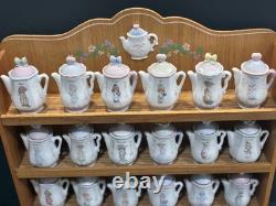 Vintage Precious moments spice collection Rack Set with18Ceramic Jars