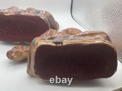 Vintage Rare Royal Hickman petty crystal glaze panther figure 2 pieces 1970