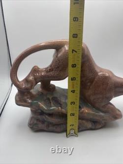 Vintage Rare Royal Hickman petty crystal glaze panther figure 2 pieces 1970