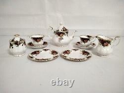 Vintage Royal Albert Old Country Roses Bone China Tea Set For Two People