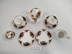 Vintage Royal Albert Old Country Roses Bone China Tea Set For Two People