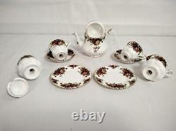 Vintage Royal Albert Old Country Roses Bone China Tea Set For Two People