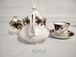 Vintage Royal Albert Old Country Roses Bone China Tea Set For Two People