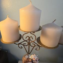 Vintage Set Of Two Cherub Candle Holders Beautiful Ornamental Pair Look Stunning