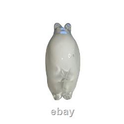 Vintage Set Of Two Glass Polar Bears White Murano Style Collectible