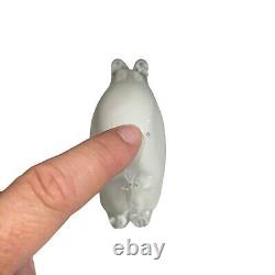 Vintage Set Of Two Glass Polar Bears White Murano Style Collectible