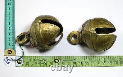 Vintage Set Of Two Heavy Bronze Bells Hand Crafted Home Decorative. G70-141 US