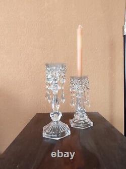 Vintage Set Of Two's Company Crystal Glass Chain Chandelier Candle Holders