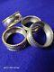 Vintage Set Of Sterling Matching Napkin Rings Two Tone Beaded Edge Mcm Mexico