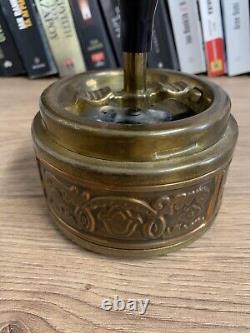 Vintage Set of Two Bronze-Copper Spinning Ashtrays with Black Handle