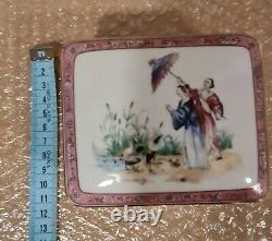 Vintage Set of Two Vases and Jewelry Box Artistic Collections Parasol Lady
