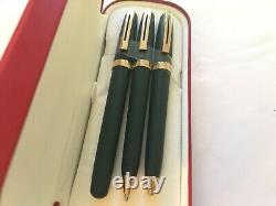 Vintage Sheaffer Prelude (349) Fountain, Ballpoint & Pencil Set, Matte Green/ Gt