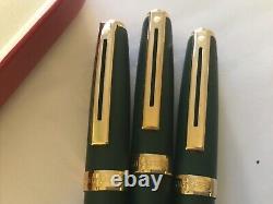 Vintage Sheaffer Prelude (349) Fountain, Ballpoint & Pencil Set, Matte Green/ Gt