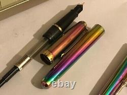 Vintage Sheaffer Prelude(9050)fountain+ballpoint Set, Rainbow Plasma/gt, M Nib