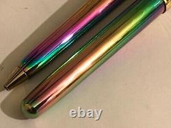 Vintage Sheaffer Prelude(9050)fountain+ballpoint Set, Rainbow Plasma/gt, M Nib