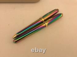 Vintage Sheaffer Prelude(9050)fountain+ballpoint Set, Rainbow Plasma/gt, M Nib