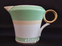 Vintage Shelley Art Deco Apple Green & Fawn Swirls 12521 Tea for Two Set 1936