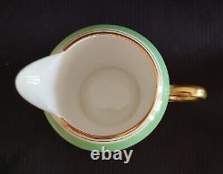 Vintage Shelley Art Deco Apple Green & Fawn Swirls 12521 Tea for Two Set 1936