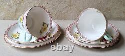 Vintage Shelley Begonia 13521 Fine Bone China Tea-for-Two Set 1950s