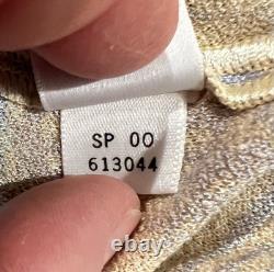 Vintage St John Collection 2pc Sweater Set Knit Blue Beige Sz 6