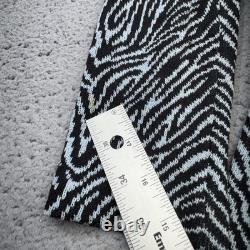 Vintage St John Collection Skirt Suit Womens 2 Black Knit Zebra Animal Print USA