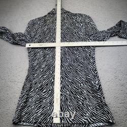 Vintage St John Collection Skirt Suit Womens 2 Black Knit Zebra Animal Print USA