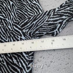 Vintage St John Collection Skirt Suit Womens 2 Black Knit Zebra Animal Print USA