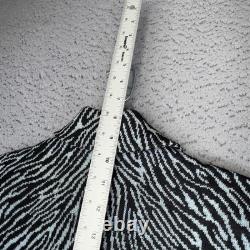 Vintage St John Collection Skirt Suit Womens 2 Black Knit Zebra Animal Print USA