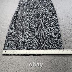 Vintage St John Collection Skirt Suit Womens 2 Black Knit Zebra Animal Print USA