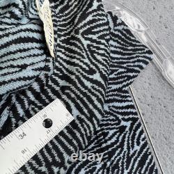 Vintage St John Collection Skirt Suit Womens 2 Black Knit Zebra Animal Print USA