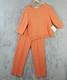 Vintage St. John Santana Knit Top & Pant Set S/8 Orange Tapered Textured Casual