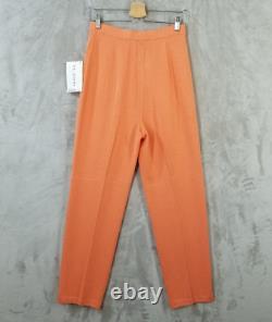 Vintage St. John Santana Knit Top & Pant Set S/8 Orange Tapered Textured Casual