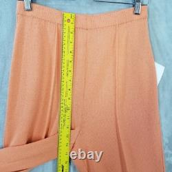 Vintage St. John Santana Knit Top & Pant Set S/8 Orange Tapered Textured Casual