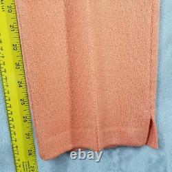Vintage St. John Santana Knit Top & Pant Set S/8 Orange Tapered Textured Casual