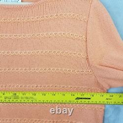 Vintage St. John Santana Knit Top & Pant Set S/8 Orange Tapered Textured Casual