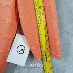 Vintage St. John Santana Knit Top & Pant Set S/8 Orange Tapered Textured Casual