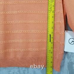 Vintage St. John Santana Knit Top & Pant Set S/8 Orange Tapered Textured Casual