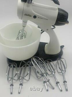Vintage Sunbeam Mixmaster Two Size Bowls & 4 Sets Of Beaters 12 Speed