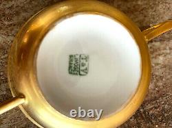 Vintage T&V Limoges Two-Handled Teacup & Saucer Set of 8 FRANCE. Rare