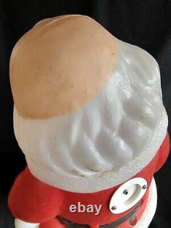 Vintage TPI Two Piece Set Kneeling Santa Blow Mold With Baby Jesus Christ Manger