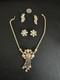 Vintage Unique Design Necklace Set Two Pairs Of Clip On Earrings And A Necklace