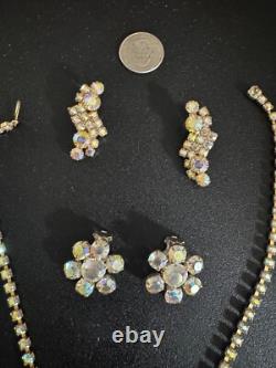 Vintage Unique Design necklace set two pairs of clip on earrings and a necklace