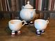 Vintage Mid Century Carlton Ware Walking Ware Blue Mary Jane Teapot & Cups