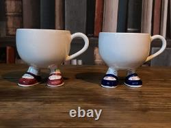 Vintage mid century Carlton ware walking ware blue Mary Jane teapot & cups