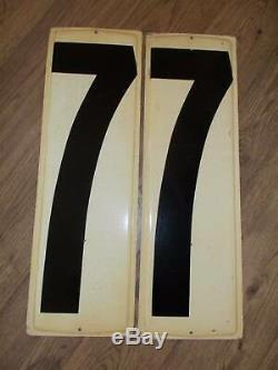 Vintage set 19 GAS STATION PRICE NUMBER SIGNS tin metal 16 one sided 3 two sided