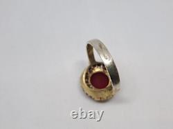 Vintage set two-color ring and earrings 925 silver with multi-colored stones