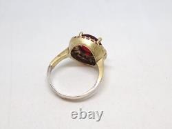 Vintage set two-color ring and earrings 925 silver with multi-colored stones