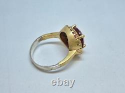 Vintage set two-color ring and earrings 925 silver with multi-colored stones