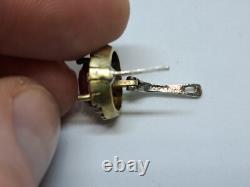 Vintage set two-color ring and earrings 925 silver with multi-colored stones
