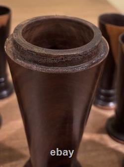 Vintage, two-tone wooden pitcher and cup set